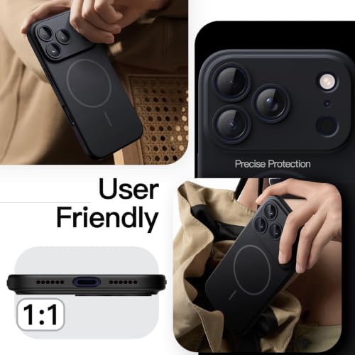 JETech Magnetic Slim Case for iPhone 17 Pro Max, Black - color: Black, size: iPhone 17 Pro Max