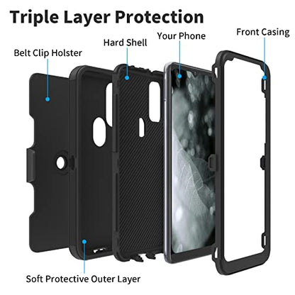 for Moto G Pure 2021/ Moto G Power 2022 Case, Heavy Duty Triple-Layer Drop Protection Full-Body Rugged Shockproof Durable Cover Holster with Swivel Belt-Clip, Patriotic Eagle USA Flag - color: Patriotic Eagle USA Flag, size: Moto G Pure/ Moto G Power 2022