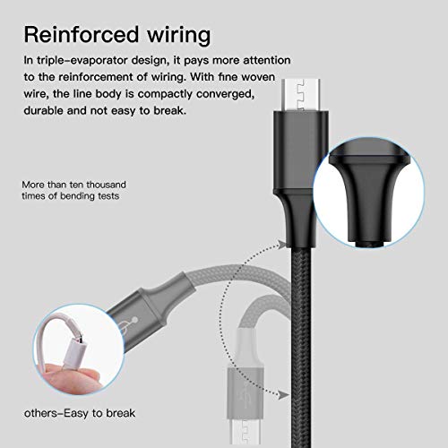 Puxnoin Multi Charging Cable, 2Pack Multi Charger Cable Short 1FT Braided