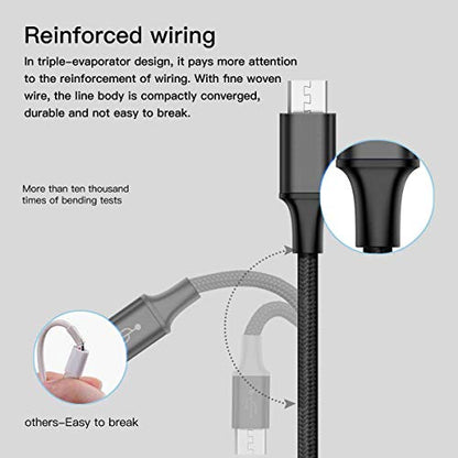 Puxnoin Multi Charging Cable, 2Pack Multi Charger Cable Short 1FT Braided