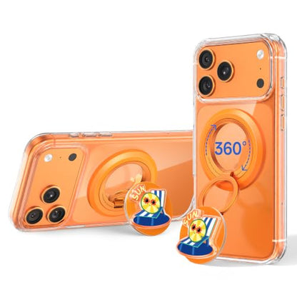 SYNCWIRE Magnetic Phone Ring Holder, for MagSafe Phone Grip Stand Kickstand - color: Mood-Sunset Orange
