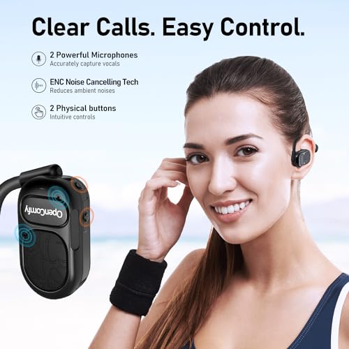 Audiovance OpenComfy CF201 Wireless Headphones for Running - Bluetooth Open-Ear Headphones for Sports Gym Workout - Superior Sound, Ultimate Comfor, Secure Fit, Ambient Awarenes. Black