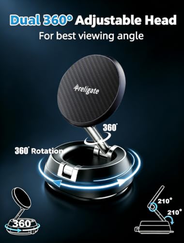 MagSafe Car Mount – Vacuum Suction Cup Phone Holder with Strong Magnet for Dashboard, Windshield, Desk, Gym, Magnetic Phone Mount for iPhone 18/17/16/15/14 Pro Max