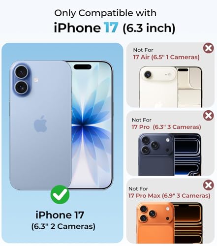Maledan Clear Magnetic Case for iPhone 17 Phone Cases with Camera Control, Anti-Yellowing Crystal Clear for Apple17 case Compatible MagSafe, Shockproof Protection for iPhone 17 Cases Transparent - size: iPhone 17 6.3"
