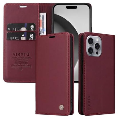 Caseurban Compatible with iPhone 16 Pro Max Wallet Case PU Leather Flip Folio Case with Card Holder Magnetic Closure Shockproof Protective Phone Cover Black - color: Black, size: iPhone 16 Pro Max