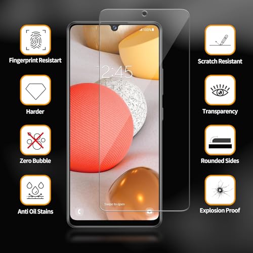 3 Pack for Samsung Galaxy A42 5G Tempered Glass Screen Protector, Scratch-Proof, Bubble-Free,HD Transparent, 9H Hardness,Bubble Free,Case Friendly - size: Galaxy A42 5G
