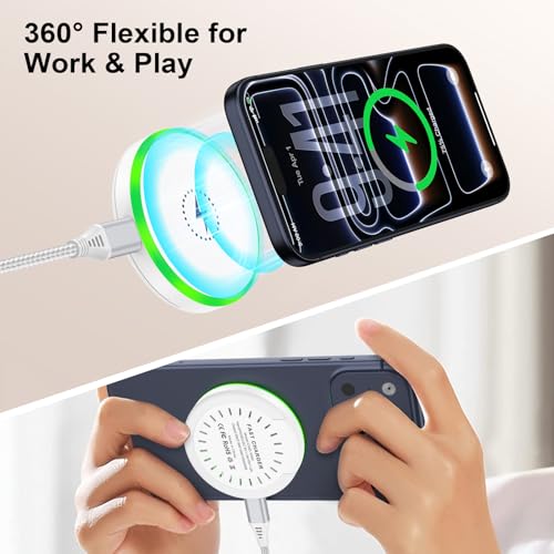 25W Magnetic Wireless Charger Fast Charging Pad MagSafe Charging Station - color: White-2