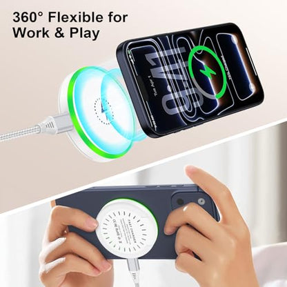 25W Magnetic Wireless Charger Fast Charging Pad MagSafe Charging Station - color: White-2
