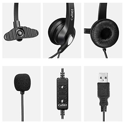 Callez USB Headset with Microphone Noise Cancelling & Audio Controls