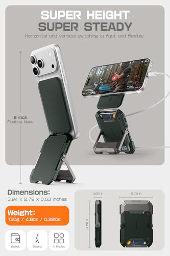 SUPCASE for MagSafe Wallet with Adjustable Stand, Hold 5 Cards, Green | RFID Blocking, Strong Magnetic Lock, Magnetic Wallet for Men, Phone Card Holder Tripod for iPhone 17/16/15/14/13/12 Series - color: Guldan