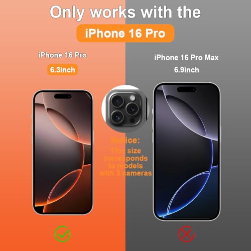 2 Pack for iPhone 16 Pro 6.3" Matte Privacy Screen Protector Anti-glare Anti-spy Tempered Glass Film Anti-fingerprint Easy Installation - size: iPhone 16 Pro