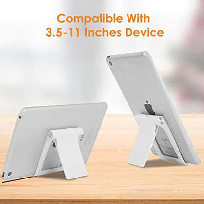 Cell Phone Desk Stand Holder Multi-Angle Adjustable Phone Desk Stand Tablet Holder for iPhone 17 16 15 14 13 12 11 Pro Max XS XR Samsung Galaxy S22 S21 S20 S10 S9 Edge Android Smartphone - color: White