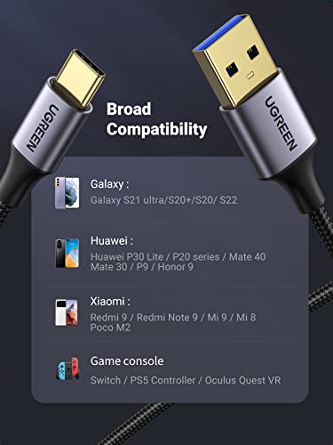 UGREEN USB to USB C Cable 5Gbps, Android Auto Fast Charging Cable, 3.3ft - size: 3.3FT