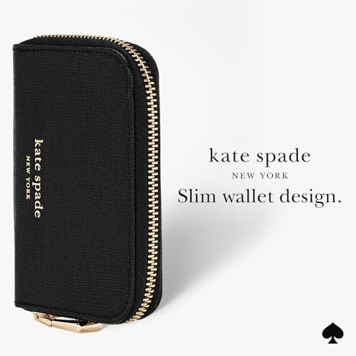 kate spade new york Devin Zip Magnetic Card Holder/Wallet - Black | Stylish Phone Wallet - Compatible w/MagSafe Phones & Cases -Detachable MagSafe Wallet for iPhone 17 Pro Max/16/15/14/Pixel 10 - color: Black-Devin Zip