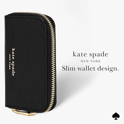 kate spade new york Devin Zip Magnetic Card Holder/Wallet - Black | Stylish Phone Wallet - Compatible w/MagSafe Phones & Cases -Detachable MagSafe Wallet for iPhone 17 Pro Max/16/15/14/Pixel 10 - color: Black-Devin Zip