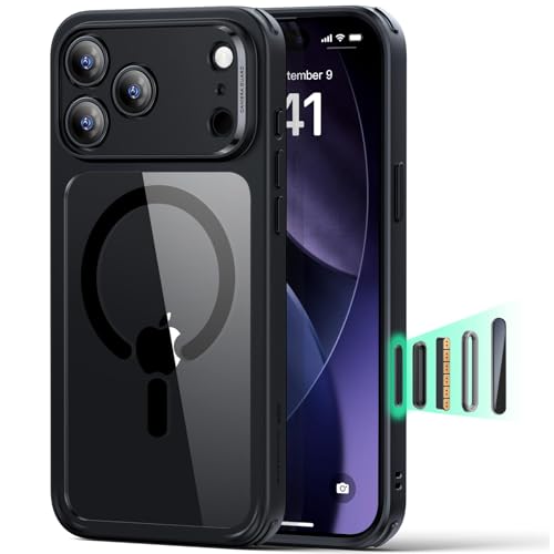 ESR for iPhone 17 Pro Case for MagSafe, Camera Control, Clear Black | Ultra Slim, 3X Military-Grade Drop Protection, Magnetic Phone Case, Impact Absorbing, Resists Scratches - color: Clear Black, size: iPhone 17 Pro 6.3 inch