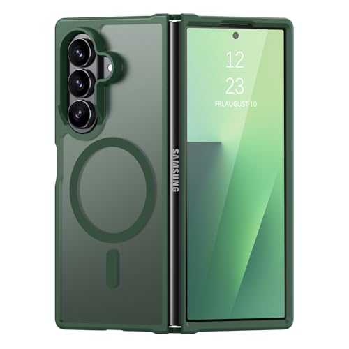 DUEDUE for Samsung Galaxy Z Fold 7 Case Magnetic[Compatible with MagSafe], Dual Layer Anti-Scratch Shockproof Cover Slim Full Protective Phone Case for Galaxy Z Fold 7 8", Green - color: Green