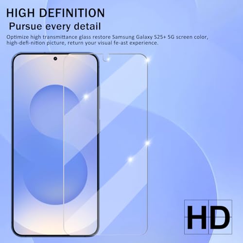 Galaxy S25 Plus / S25+ Tempered Glass Screen & Lens Protector 2+2 Pack | [Ultrasonic Fingerprint Unlock] [Case Friendly] [Bubble-Free] - size: Galaxy S25 Plus