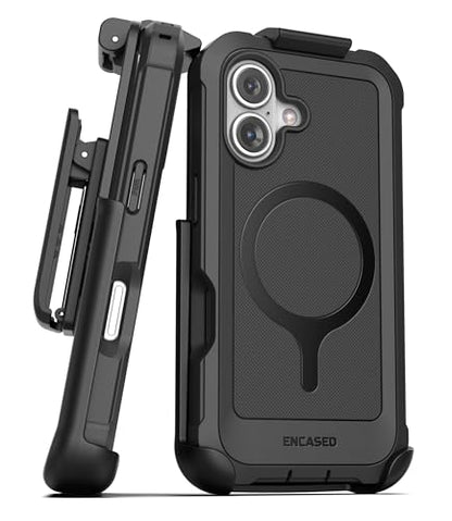 Encased Protective Case for iPhone 16 with Belt Clip (2025) Full-Body Case with Built-in Screen Protector and Phone Holster (Compatible with MagSafe) Black (for iPhone 16) - size: iPhone 16