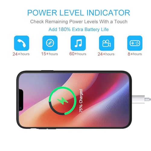 Battery Case for iPhone 17e, 10000mAh Portable Protective Charging Case with Wireless Charging Compatible for iPhone 16e/ 17e (6.1 inch) Rechargeable Battery Pack Charger Cover with Carplay (Black) - size: iPhone 16e/17e