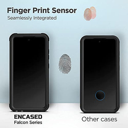 ENCASED Rugged Belt Case for Samsung Galaxy A52 with Built-in Screen Protector and Holster Clip (Black)