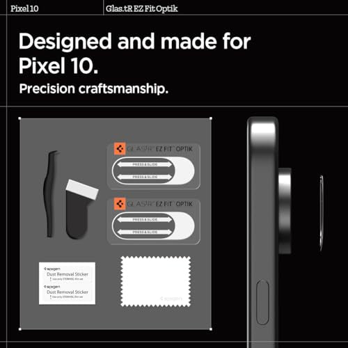 Spigen Glas.tR EZ FIT Optik Camera Lens Protector for Pixel 10 - size: Pixel 10