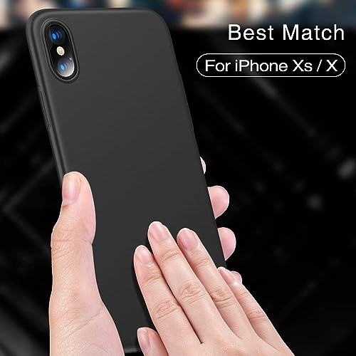 LRK Ultra Thin Black Case Compatible with iPhone Xs/iPhone X/iPhone 10, 5.8 inch : Slim, Soft and Flexible (NOT Hard) [Matte Finish] Protective Black Phone Cover for iPhone X/Xs - Matte Black - size: iPhone Xs/iPhone X