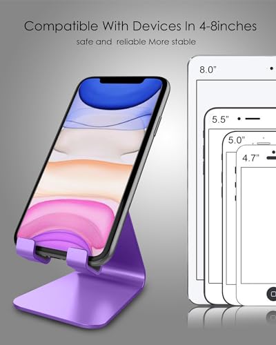 CreaDream Phone Stand Holder, Aluminum Phone Stand for Desk - color: Dark Purple