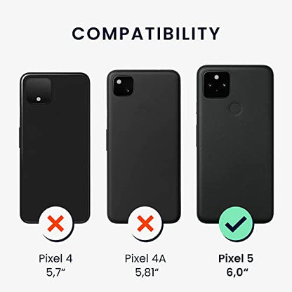 kwmobile Case Compatible with Google Pixel 5 Case - Slim Protective TPU Silicone Phone Cover - Black Matte