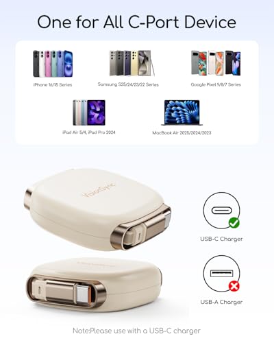 240W Retractable USB C Cable for Phones,Beige,3.3ft,2pack - color: Beige, size: 2Pack-3.3ft