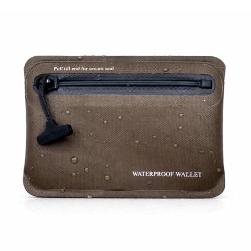 Heavy Duty Airtight Wallet Submersible Waterproof Wallet Protection for Keys, Cards - color: Taupe, size: 5.2" X 4" / 13.5CM X 10 CM