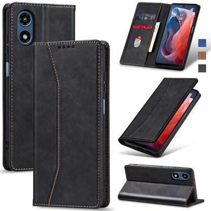 Jasonyu Flip Wallet Case for Moto G Play 4G (2024),Leather Magnetic Folio Cover with Card Holder,Kickstand - TPU Shockproof Durable Protective Phone Case,Black | PU Leather Magnetic Folio Cover,with Card Holder,Kickstand,TPU Shockproof,Durable,Protective