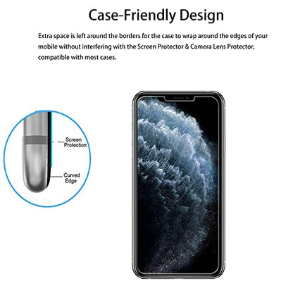 Easy Alignment Frame Designed For iPhone11 Pro/iPhone Xs/iPhone X Tempered Glass Screen Protector Film 2-Pack