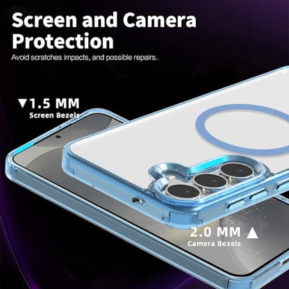 Lunivop for Samsung Galaxy S25 FE Case Hard [Compatible with Magsafe Wireless Charging] Yellowing Resistant Magnetic Cover Clear para S25 FE 6.7 '' 5G 2025 Rugged Best Phone Cases Light Blue - color: Light Blue, size: Compatible with Samsung Galaxy S25 FE