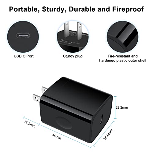 20W USB C Wall Charger Adapter Block for Samsung Galaxy A37 A57 5G - color: Black