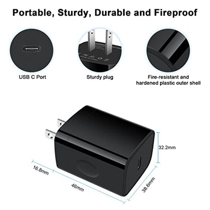 20W USB C Wall Charger Adapter Block for Samsung Galaxy A37 A57 5G - color: Black