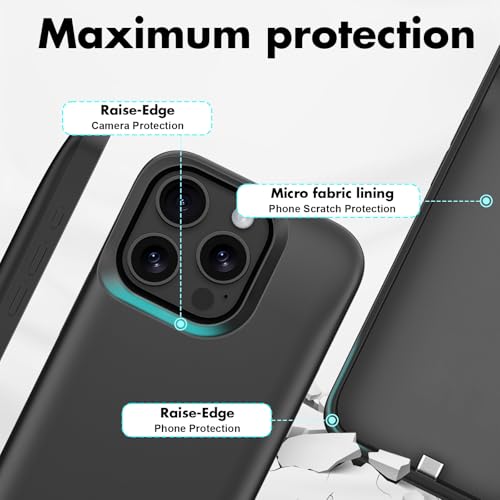 Battery Case for iPhone 16 Pro Max (6.9 Inch) 5000mAh, Slim Rechargeable Extended Charging Case Power Bank with Stand, Portable Protective Phone Case with Battery for iPhone 16 Pro Max Black