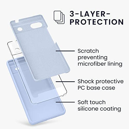 kwmobile Case Compatible with Google Pixel 6a Case - TPU Silicone Phone Cover with Soft Finish - Light Blue - color: light blue, size: Pixel 6a