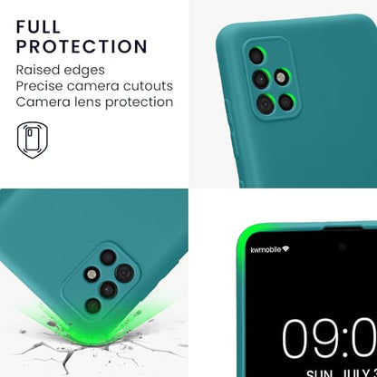 kwmobile Case Compatible with Samsung Galaxy A51 Case - Protective Slim TPU Phone Cover - Soft Matte Finish - Teal Matte - color: teal matte, size: Galaxy A51