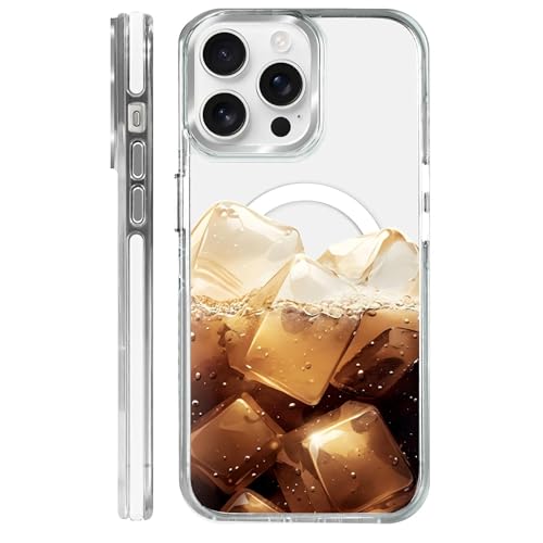 Magnetic Case for iPhone 13 Pro Design On Clear Base, Compatible with MagSafe, Slim Protective Soft TPU Bumper Phone Cover Women Girls Case Brown Ice Drinking - color: Brown Ice Drinking, size: iPhone 13 Pro