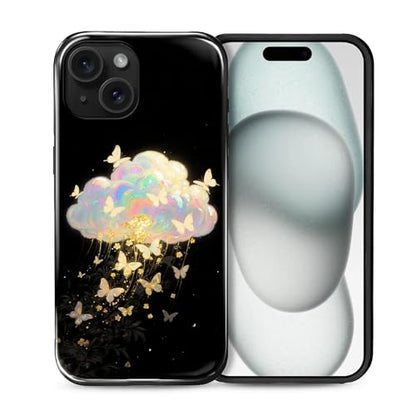 Case for iPhone 15 Plus, Shockproof Hybrid Protective Phone Case, Dual-Layer Drop Protection Anti-Scratch, Butterfly Cloud - color: Butterfly Cloud, size: iPhone 15 Plus