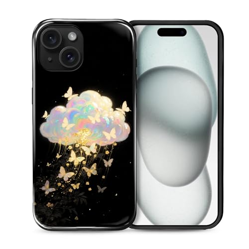 Case for iPhone 15 Plus, Shockproof Hybrid Protective Phone Case, Dual-Layer Drop Protection Anti-Scratch, Butterfly Cloud - color: Butterfly Cloud, size: iPhone 15 Plus