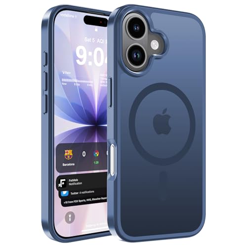 WRJ Magnetic Matte Case for iPhone 17 6.3-Inch,Blue | Compatible with Magsafe,Military Grade Drop Protection,Slim Translucent Anti-Fingerprints Shockproof Protective Phone Case - color: Blue, size: For Iphone 17 6.3 Inch