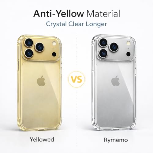 Clear Case for iPhone 17 Pro, Slim Transparent TPU Phone Case, Anti-Yellow Scratch Resistant Shockproof Protective Cover with Comfortable Grip