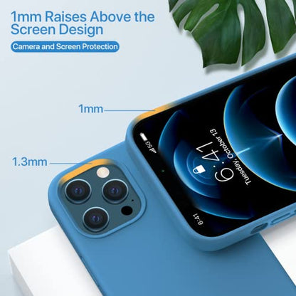 miracase Compatible with iPhone 12 Pro Max Case, [Soft Anti-Scratch Microfiber Lining], Liquid Silicone Case Gel Rubber Shockproof Drop Protection Phone Case for 12 Pro Max, Capri Blue - color: Capri Blue, size: iPhone 12 Pro Max