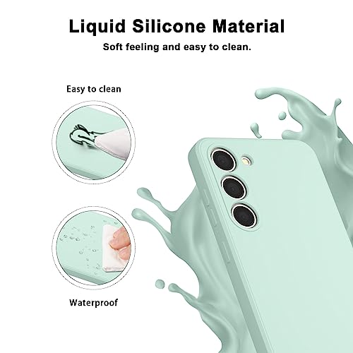Vanjua Case for Samsung Galaxy S23 (Only), Stylish Liquid Silicone Slim Full-Body Protective Cover Compatible with Samsung Galaxy S23 5G 6.1 Inch Phone Case (Light Cyan) - color: Light Cyan