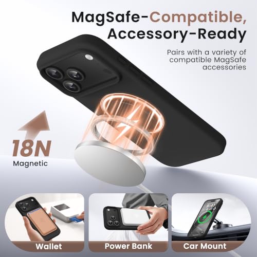 GONEZ Magnetic for iPhone 17 Pro Case, Silicone Cover Black - color: Black, size: Iphone 17 Pro