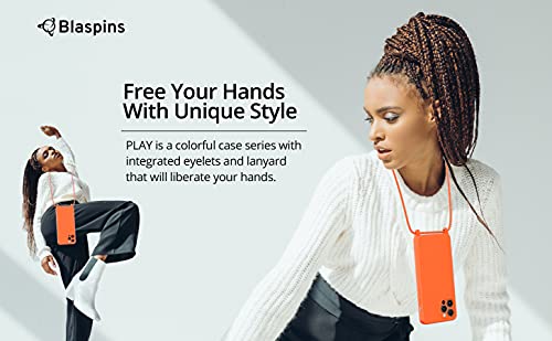 Crossbody Lanyard Strap Case for iPhone 14 Pro Max, Neck Cross Body, Adjustable Holder Removable, Drop Protection Shockproof, Hands-Free Silicone Case 6.7 inch, 150 cm Strap, iP14PM- Orange - color: Orange