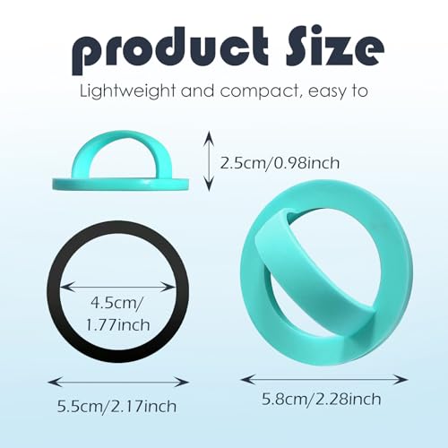 Magnetic Silicone Ring Grip Phone Holder, Rotating Finger Loop Ring Grip Holder, Soft and Portable, Strong Magnetic Attraction, Compatible with Magsafe for iPhone and Samsung Case (Cyan) - color: Cyan