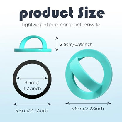 Magnetic Silicone Ring Grip Phone Holder, Rotating Finger Loop Ring Grip Holder, Soft and Portable, Strong Magnetic Attraction, Compatible with Magsafe for iPhone and Samsung Case (Cyan) - color: Cyan